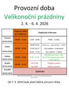 Provozní doba bazénu VELIKONOCE 2026 1